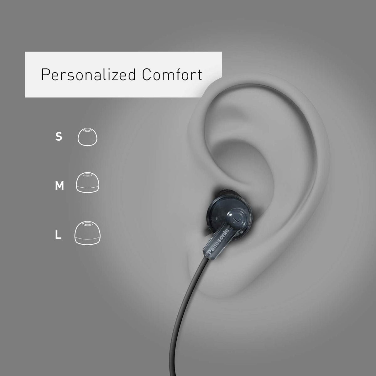Panasonic ErgoFit Wired Earbuds, 3.5mm Jack in-Ear Headphones with Dynamic Crystal-Clear Sound and Soft Ergonomic Custom-Fit Earpieces (S/M/L), for Phones and Laptops - RP-HJE120-VA (Metallic Purple)