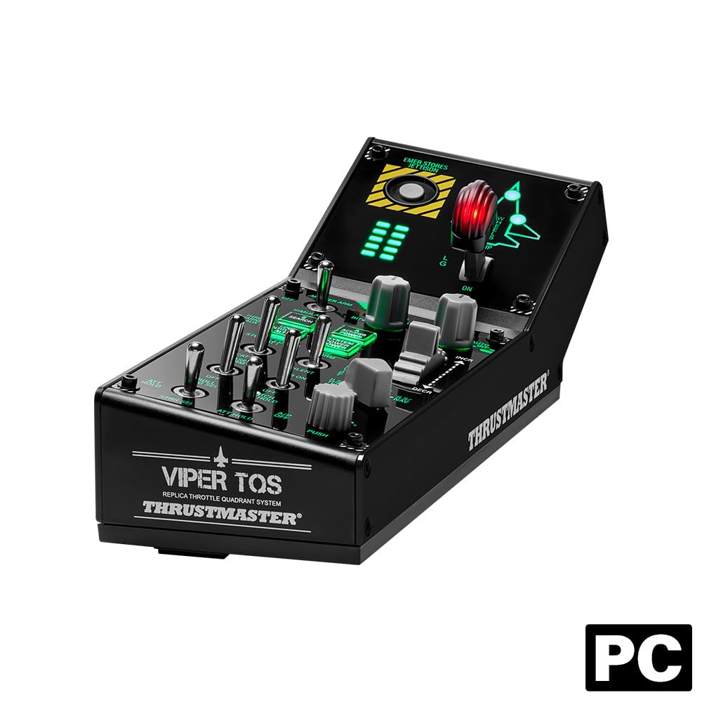 Thrustmaster Viper Panel: Backlit Control Panel, For Use with Viper TQS or Standalone, 43 Metal Action Buttons, Jettison, Trim, Landing Gear, Licensed by the U.S. Air Force (Compatible with PC)