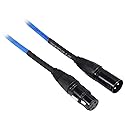 Rockville RCXFM50P-BL 50ft XLR Female to Male REAN Mic/Speaker Cable, Oxygen-Free Copper, Durable PVC Jacket, Blue, Low Noise, for Live Performances