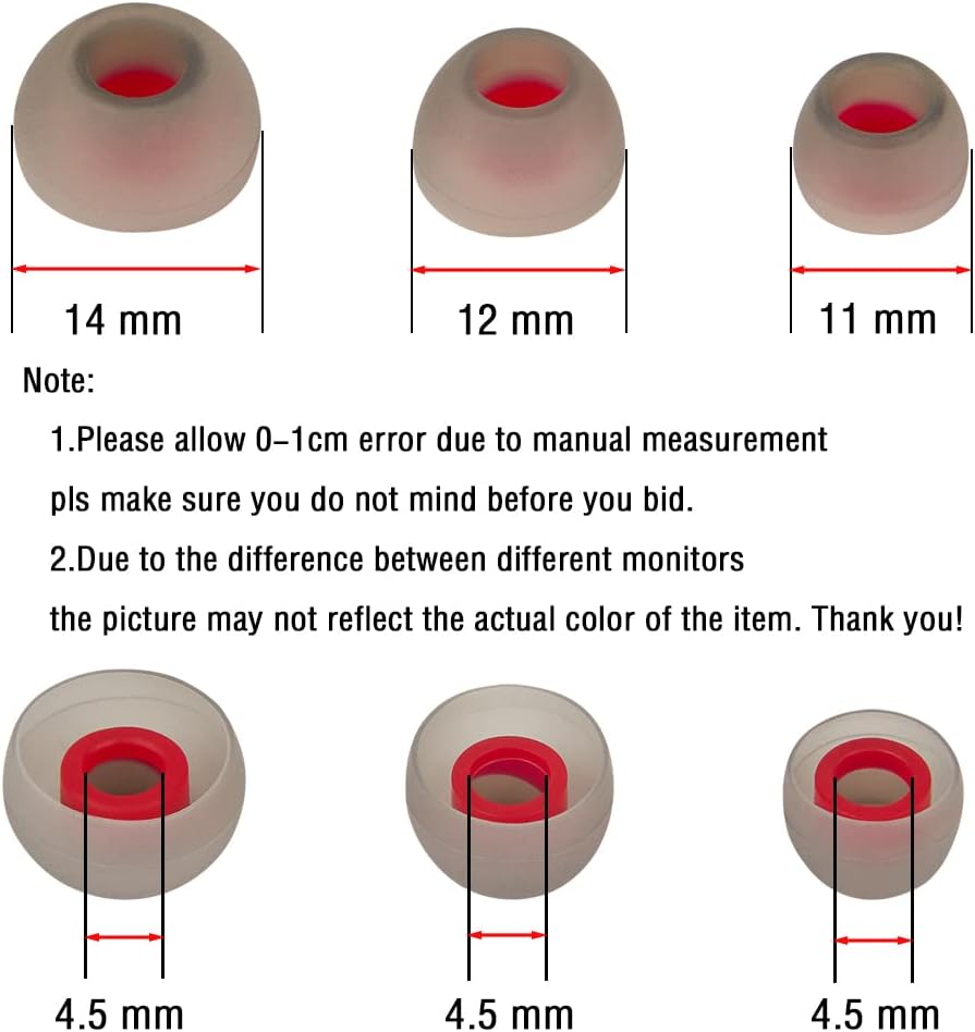 Silicone Earbud Covers - Replacement Ear Tips for In-Ear Headphones - S, M, L - 9 Pairs