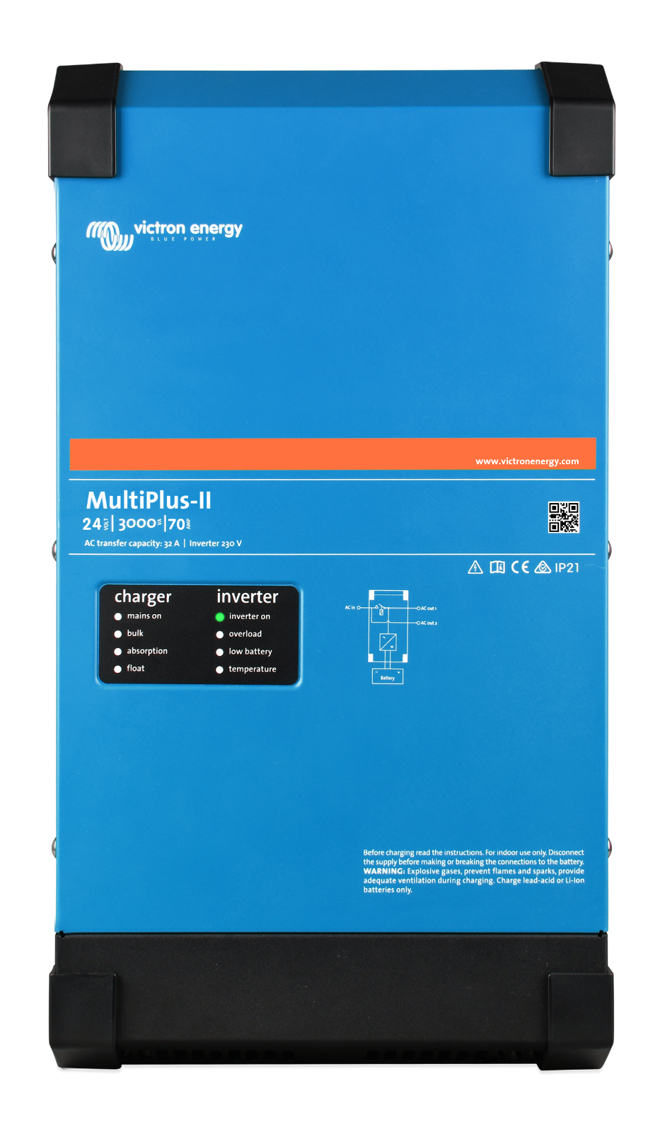 Victron PMP242305102 MultiPlus-II 24/3000/70-50 120V Auth Dealer 5 year warr