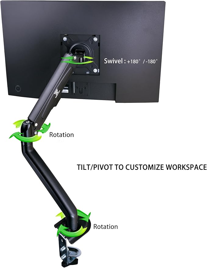 HP Series 5 Pro 24 FHD IPS Monitor with 5ms Response Time Anti-Glare Flicker Free 350 nits Brightness VESA Mount (100mm) Displayport HDMI Black/Silver w/DKZ Hub &amp ErgoFlexy Single Mount Ar