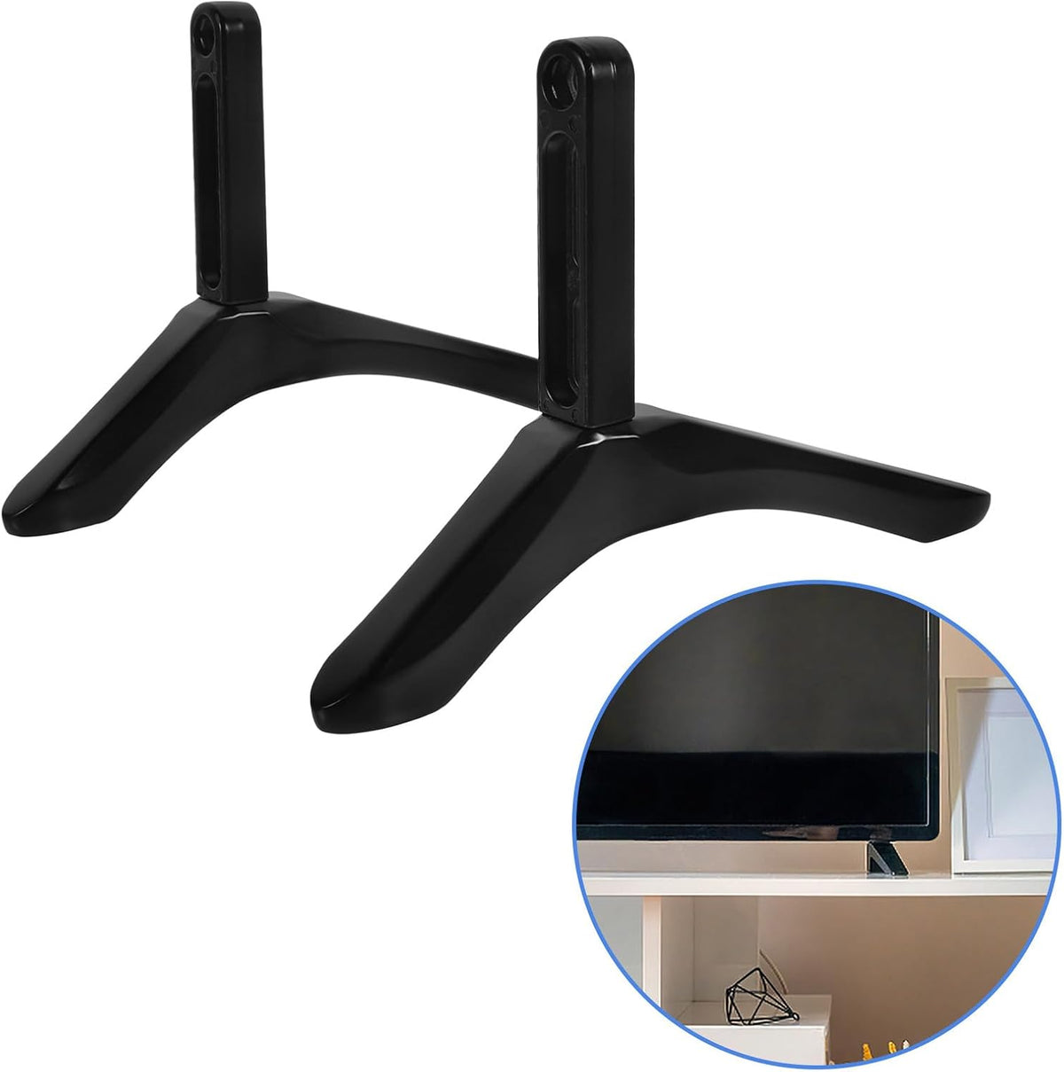 Homoyoyo 32-65 Inch Sturdy Black TV Stand Base Replacement with Screws for TVs
