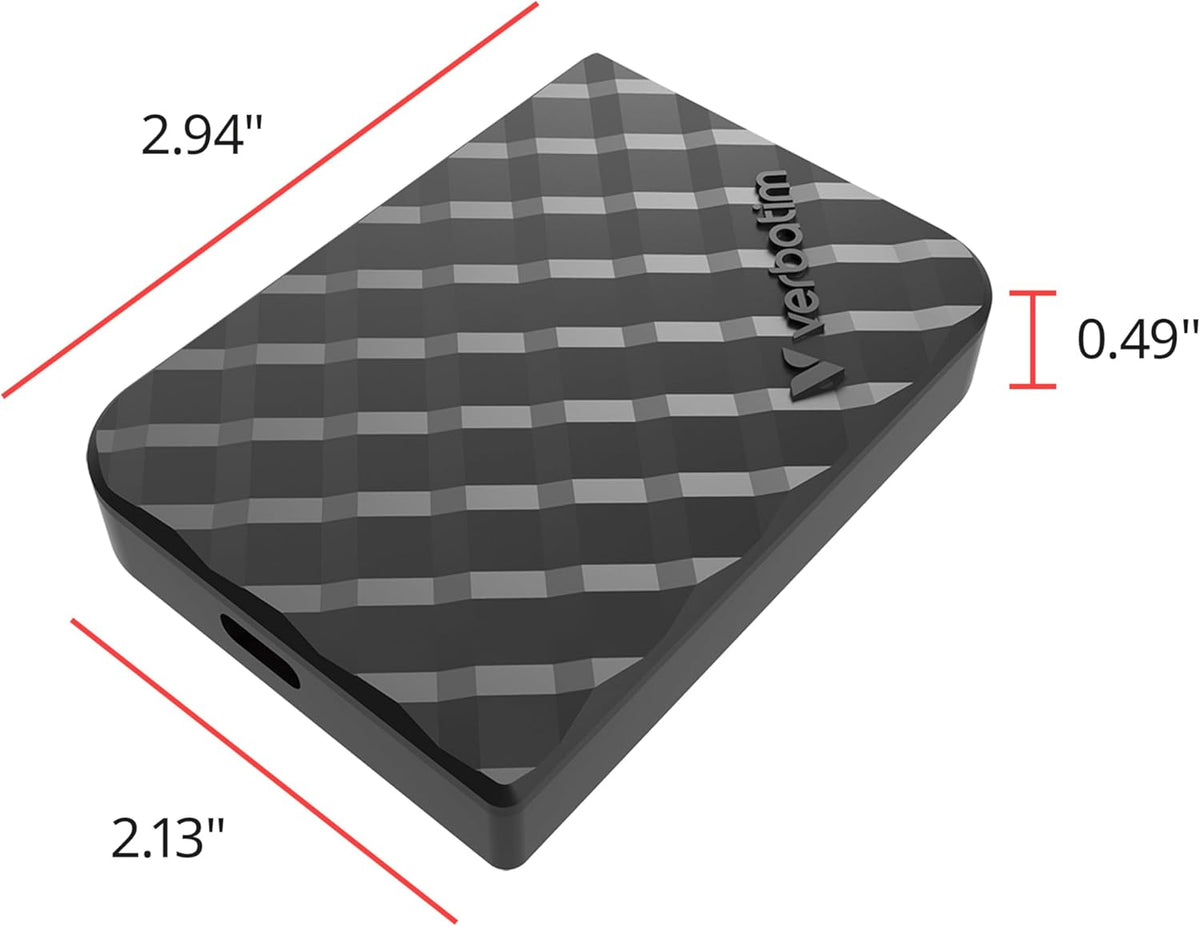 Verbatim 512GB Store 'n’ Go Mini External Solid State Drive USB 3.2 Gen 1 USB-C Connection - Diamond Black