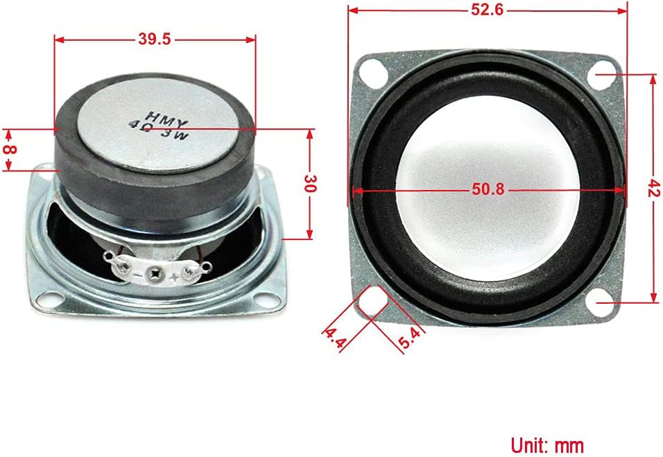 Gikfun 2" 4Ohm 3W (Pack 2pcs) EK1725 Full Range Audio Speaker Stereo Woofer Loudspeaker for Arduino