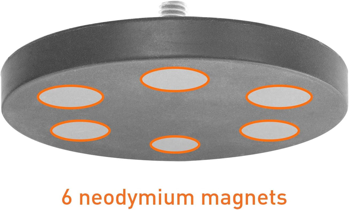 iBOLT 88mm 1/4 20 Diameter Magnetic Mount Base w/ Camera Screw and Action Camera Adapter