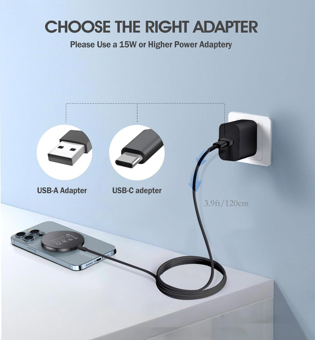 Magnetic Wireless Charger for iPhone 16/16 Pro/16 Plus/16 Pro Max,FDGAO 2 in 1 15W Fast Magnetic Charging Compatible with iPhone 15/14/13/12 Series and AirPods 4/3/Pro