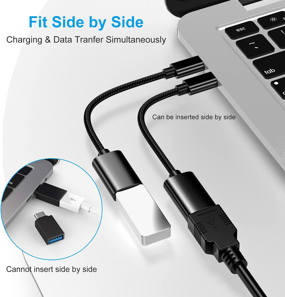 USB C to USB 3.0 Adapter [3 Pack], USB C Male to USB Female OTG Cable Thunderbolt3 to USB Adapter Compatible for MacBook Pro/Air, iPhone 16 Pro Max/16 Plus/16e/15, Samsung Galaxy S25/S24/S23