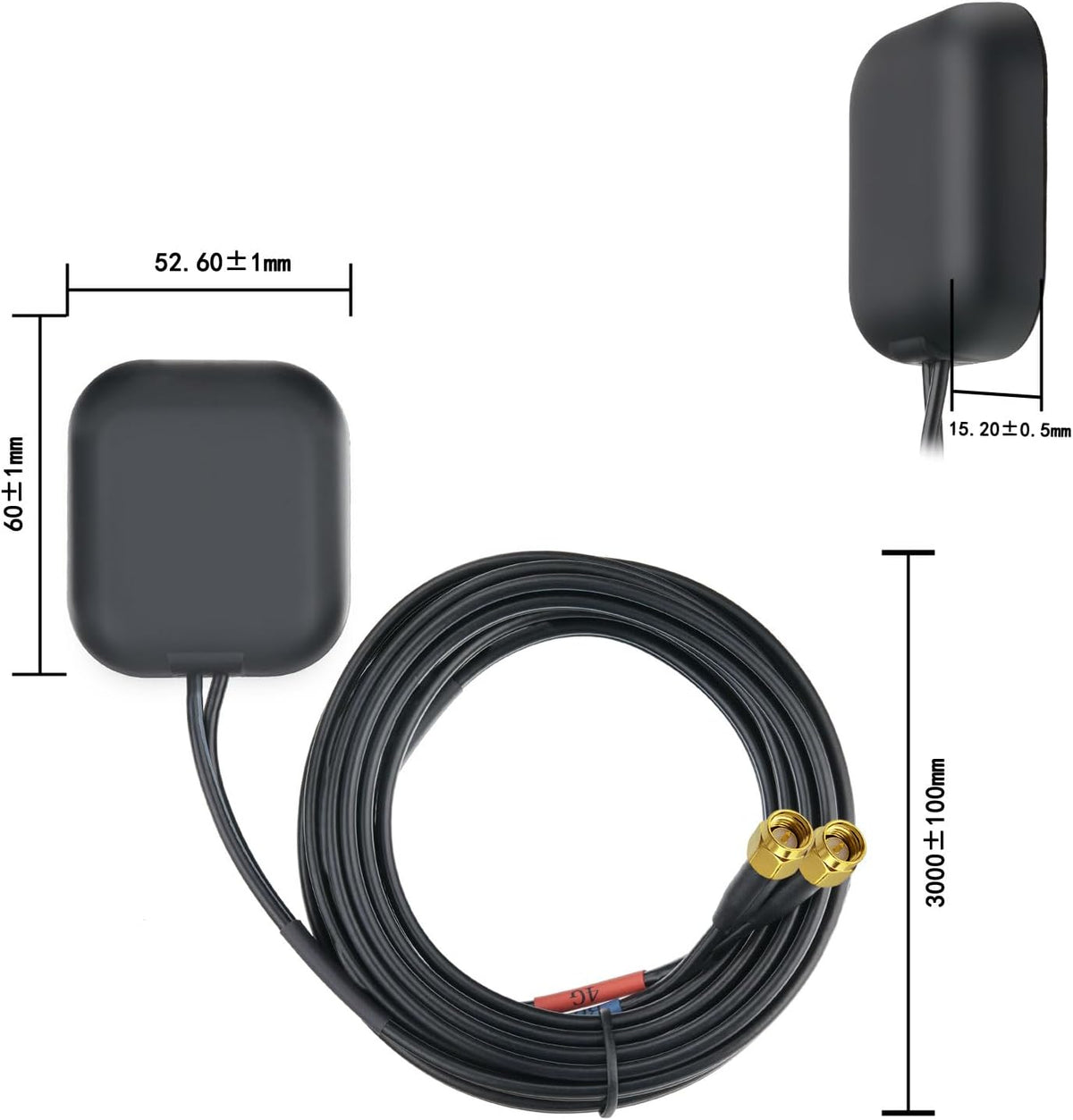 BINGFU 4G IP65 Dual-Band GPS/BeiDou + High-Gain Antenna with SMA Male Connector Waterproof for IoT/Telematics