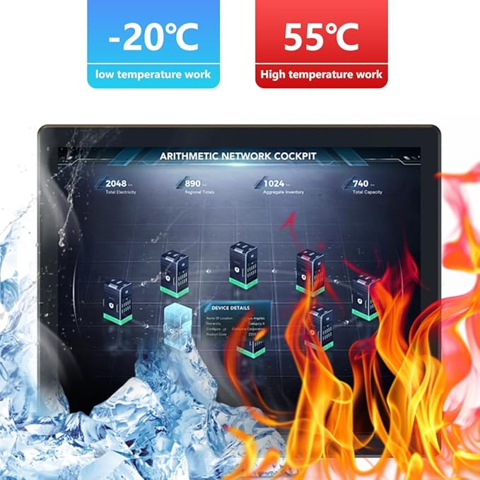 YEYO 15.0 Industrial Computer Touch Screen 10 Point Touch Industrial Computer Resolution 1024 * 768 450nit RJ45*2 USB*4 com*2 HD*1 WiFi+BT(7300U/8+256)