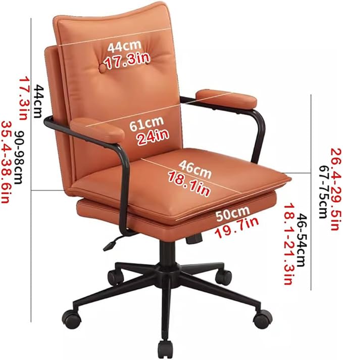 Office Chair High Backrest Gaming Chair Desk Chairs Gaming Chairs Ergonomic Computer Chairs for Adults and Kids Armchair Boss Seat Study Accent Chair for Bedroom Balcony (Color : Brown)