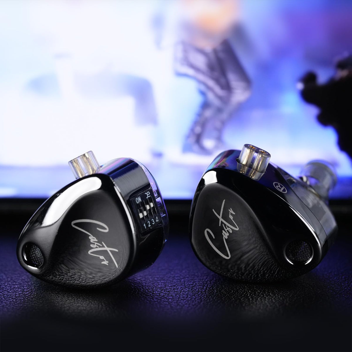 KZ Castor in Ear HiFi Earphone 2DD Dynamic High-end Tunable IEM Earphones in Ear Monitor Headphones with Silicone Tips Detachable Cabel IEMs for Singer Musician DJ On Stage (Black, Without Mic)