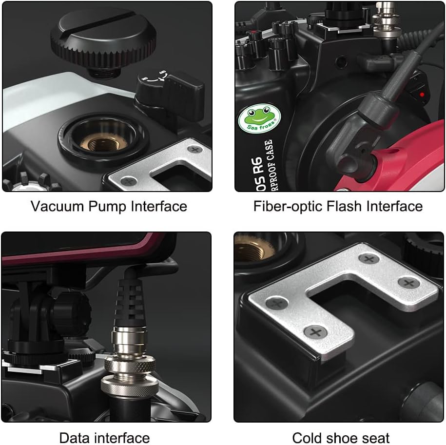 Sea frogs Underwater Camera Case Compatible with Canon EOS R6 17-40MM f/4L IPX8 60m/197ft Maximum Diving Depth Waterproof Camera Housing for Diving, Surfing, Rowing, Skiing
