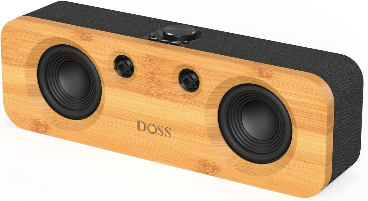DOSS SoundBox H200 50W Home Bluetooth Speaker with Dual 3.5-Inch Woofers, Two 1-inch Tweeters, 35H Playtime, TWS, Sustainable Materials, BT 5.3, Wireless for Record Player/Computer/TV-Black