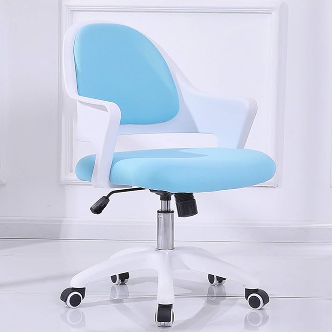 Mlaea Student Bedroom Gaming Chairs Executive Swivel Computer Chair with Backrest Dormitory Hotel Chair Rocking Function 59 * 58 * 84CM(Color:Blue)