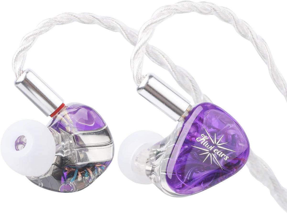 Linsoul Kiwi Ears Orchestra Lite Performance Custom 8BA in-Ear Monitor IEM with Detachable 4-core 7N Oxygen-Free Copper OFC Cable, Handcrafts Faceplate for Audiophile Studio Musician (Purple)