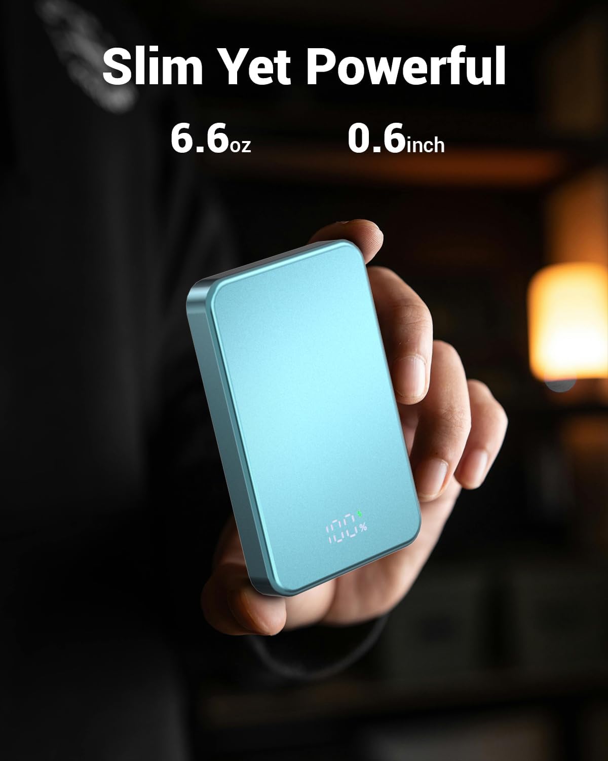 for Magsafe Portable Charger, Aluminum Alloy Small 10000mAh 20W PD Magnetic Power Bank, USB-C in&Out Wireless Battery Pack Phone Charger for iPhone 16/15/14/13/12 Plus Pro Max Series -Blue