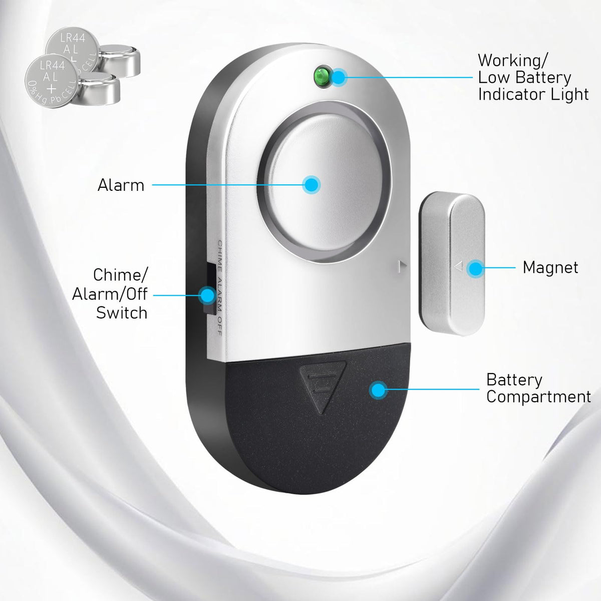 Window Alarm Sensors,120DB Door Alarms for Kids Safety, Door Chime, Burglar Alarm Window Alarms for Home