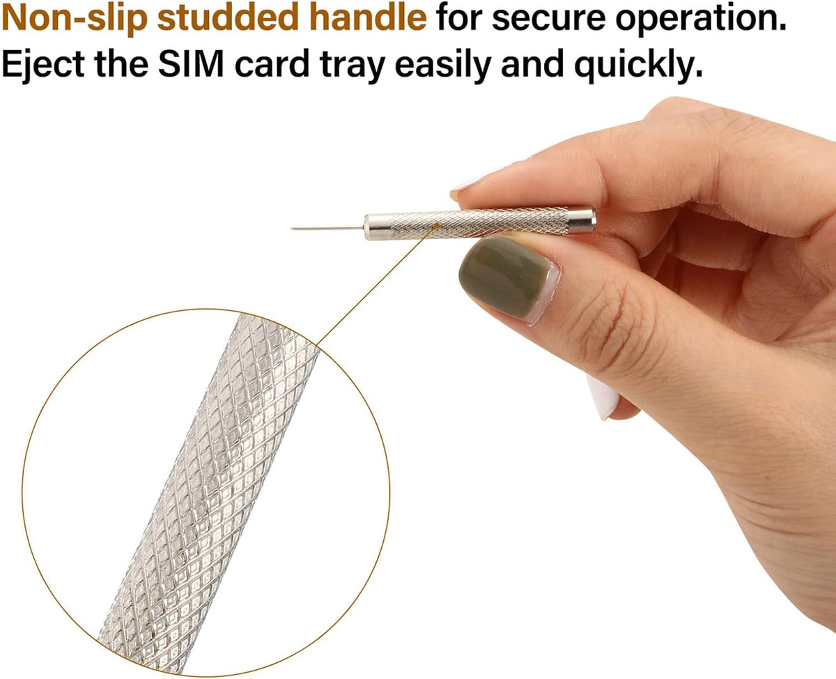 Outus 8 Pack Sim Card Removal Tool Sim Card Ejector Tray Pin Needle with 4 Cleaning Cloth Compatible with Most Phone Models