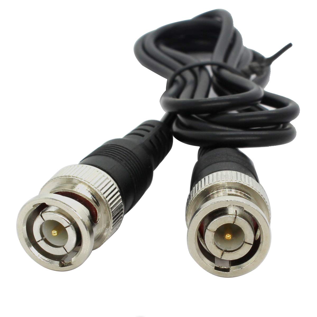 6-Pack 1m 3.3ft ANVISION Black BNC Male to BNC Male Jumper Cable with Black Connector for CCTV DVR to TV System