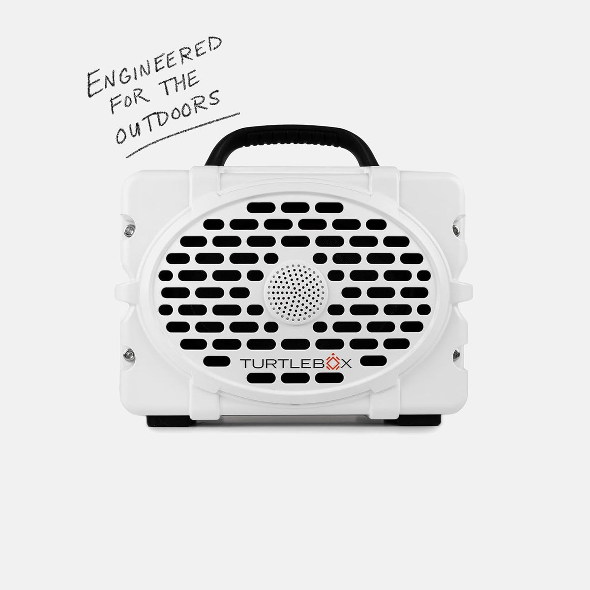 Turtlebox Original Gen 3: Portable Outdoor Bluetooth Speaker – Ultra-Loud (120dB), Waterproof (IP67), Rugged, Impact-Resistant, 3-Day Battery | Party Mode: Unlimited Pairing Stereo, White/Blaze Orange