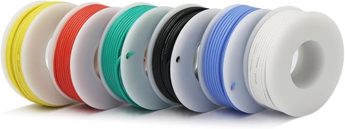 CBAZY™ Hook up Wire Kit (Stranded Wire Kit) 28 Gauge Flexible Silicone Rubber Electric Wire 6 Colors 32.8 feet Each 28 AWG