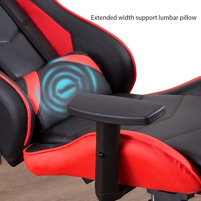 Gaming Chair Computer Chairs Swivel Chair Video Game Chair Elevating Rotary with Footrest Armchair Ergonomics Computer Chair Racing Style with Headrest and Lumbar Suppo(Black Gold)