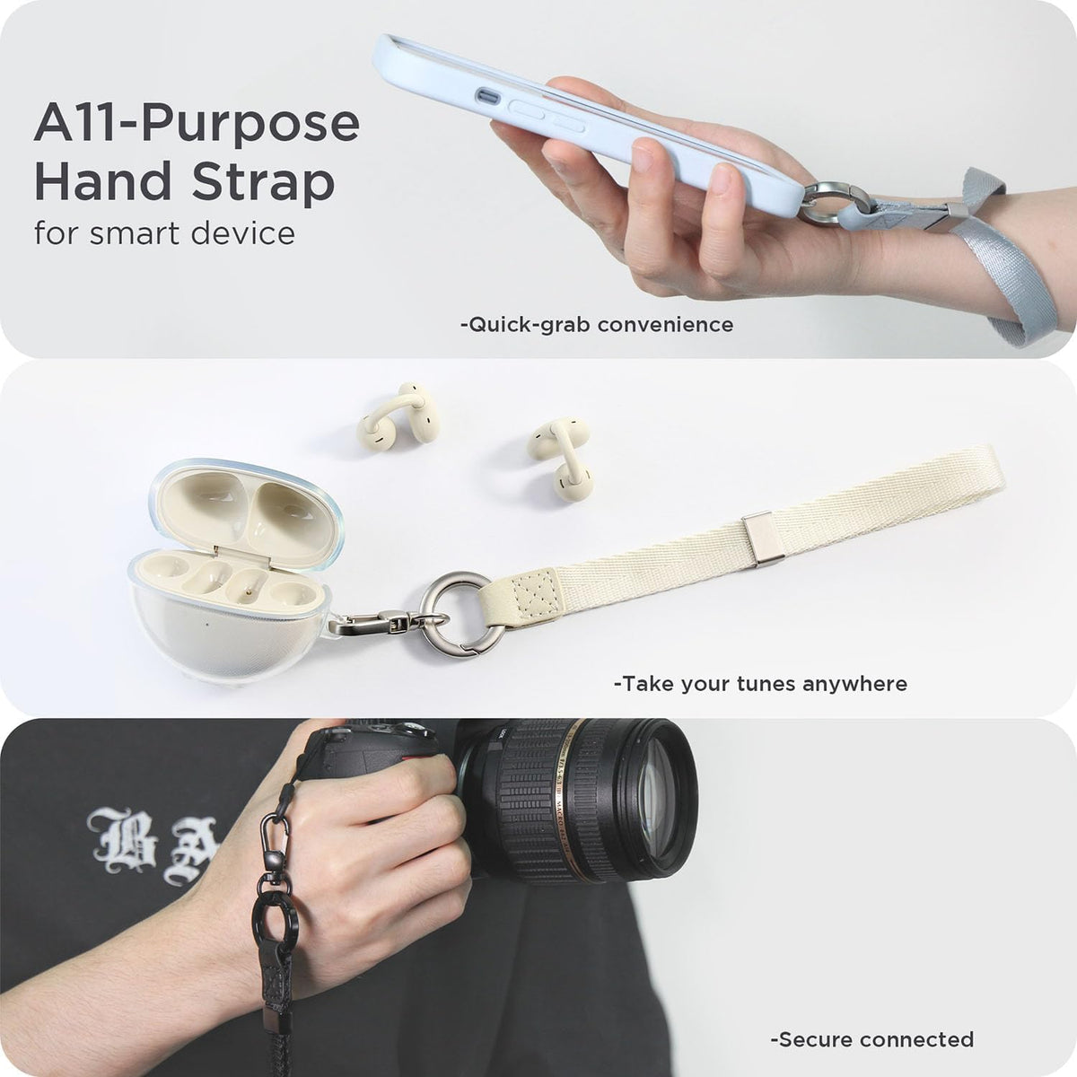 Phone Lanyard 2 in 1, Anti Theft Phone Strap Crossbody for Women Men, Adjustable Phone Wrist Strap with 2 Pack Tether Tabs