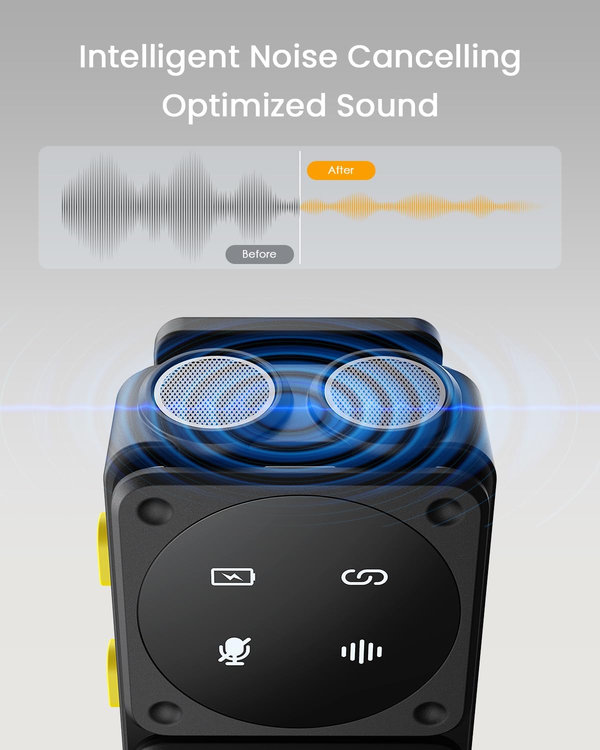 PQRQP Microphone for iPhone/iPad/Android, Mini Microphone with Noise Cancellation, 164ft Transmission, 80H Battery Life with Charging Case, Clip-On Wireless Microphones for YouTube, TikTok, Recording