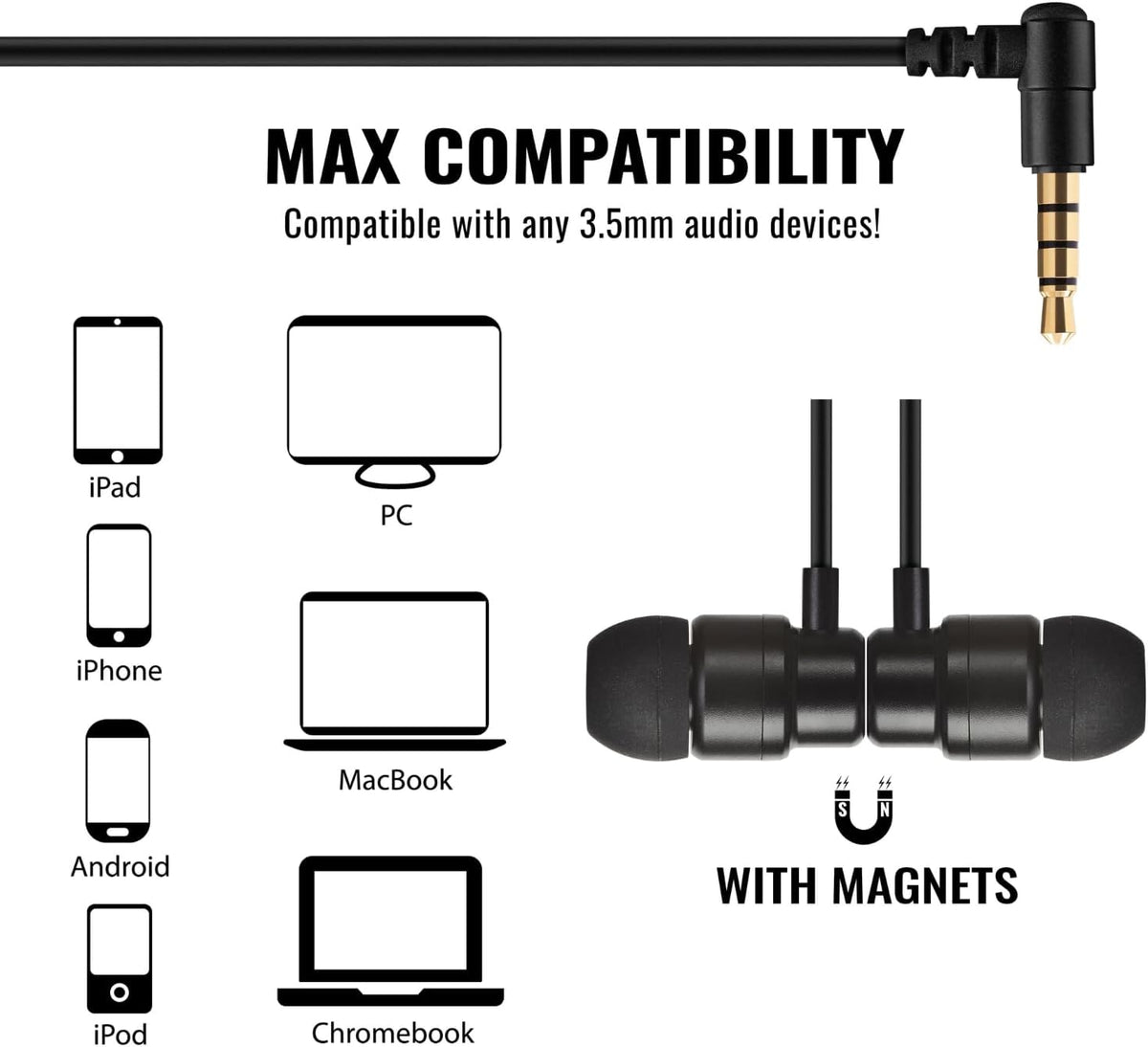 UliX Rider Wired Earbuds in-Ear Headphones, Earphones with Microphone, 5 Years Warranty, with Anti-Tangle Cable, Ear Buds for iPhone, iPad, Samsung, School Students, Kids, Women, Small Ears