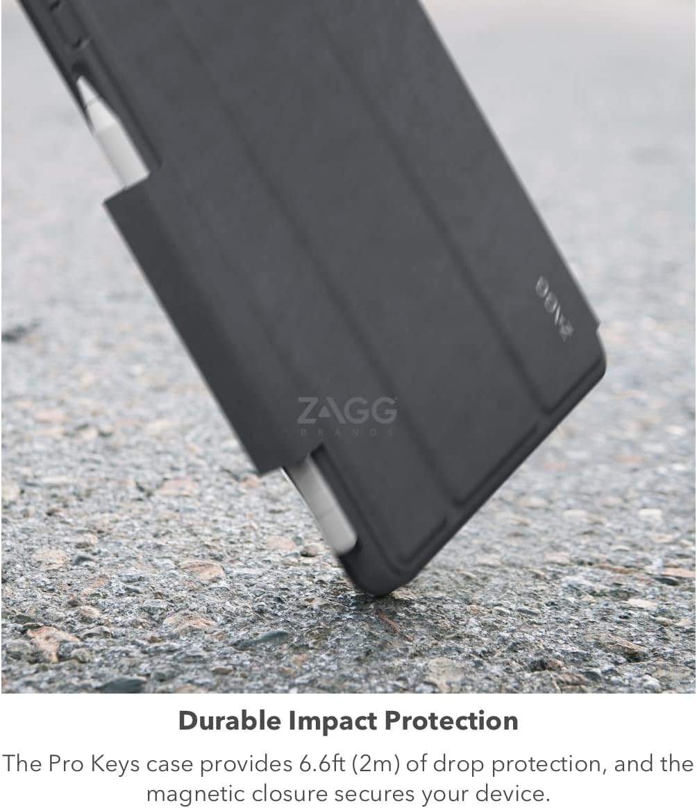 ZAGG Pro Keys Wireless Keyboard & Detachable Case for iPad Pro 12.9 - Backlit Keys, Apple Pencil Holder, 6.6ft Drop Protection