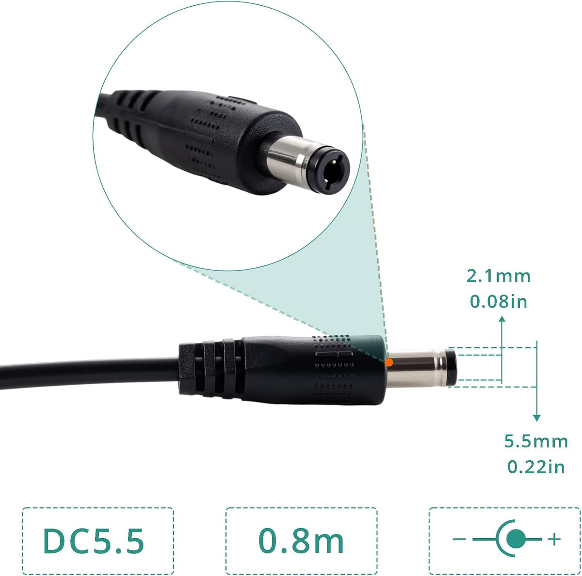 hiBCTR 6 Packs 5V 9V/12V, 5.5x2.1mm/3.5x1.35mm, 18W USB Boost Converter Cable, DC to USB Power Adapter, Voltage Boost