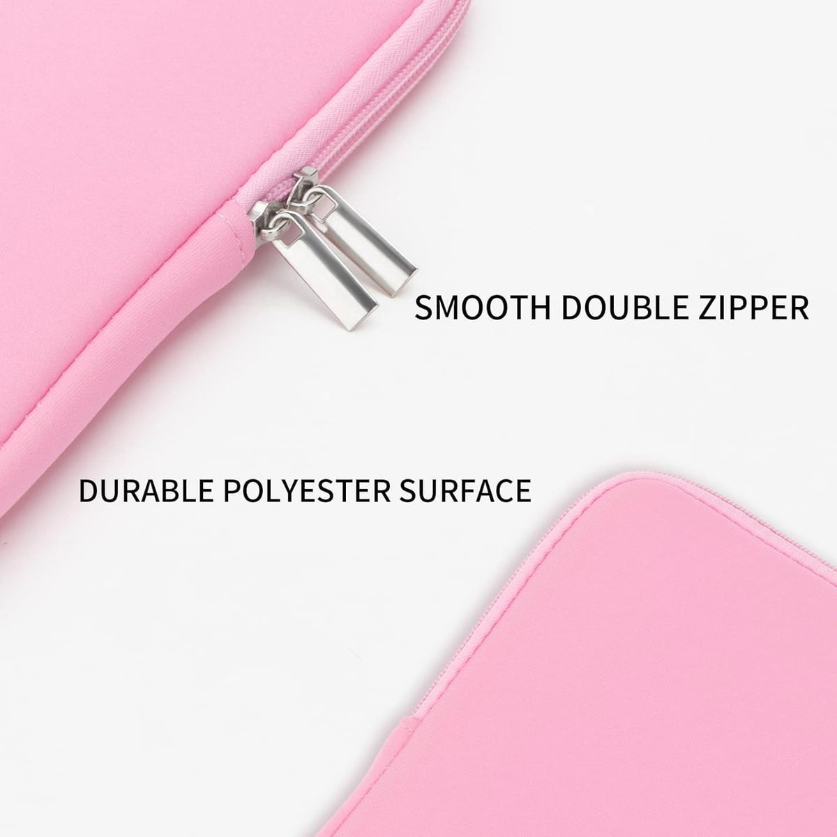 RAINYEAR 15.6 Inch Laptop Sleeve Protective Case Soft Lining Zipper Cover Padded Carrying Bag Compatible with 15.6" Notebook Computer Ultrabook Chromebook (Pink, Upgraded Version)