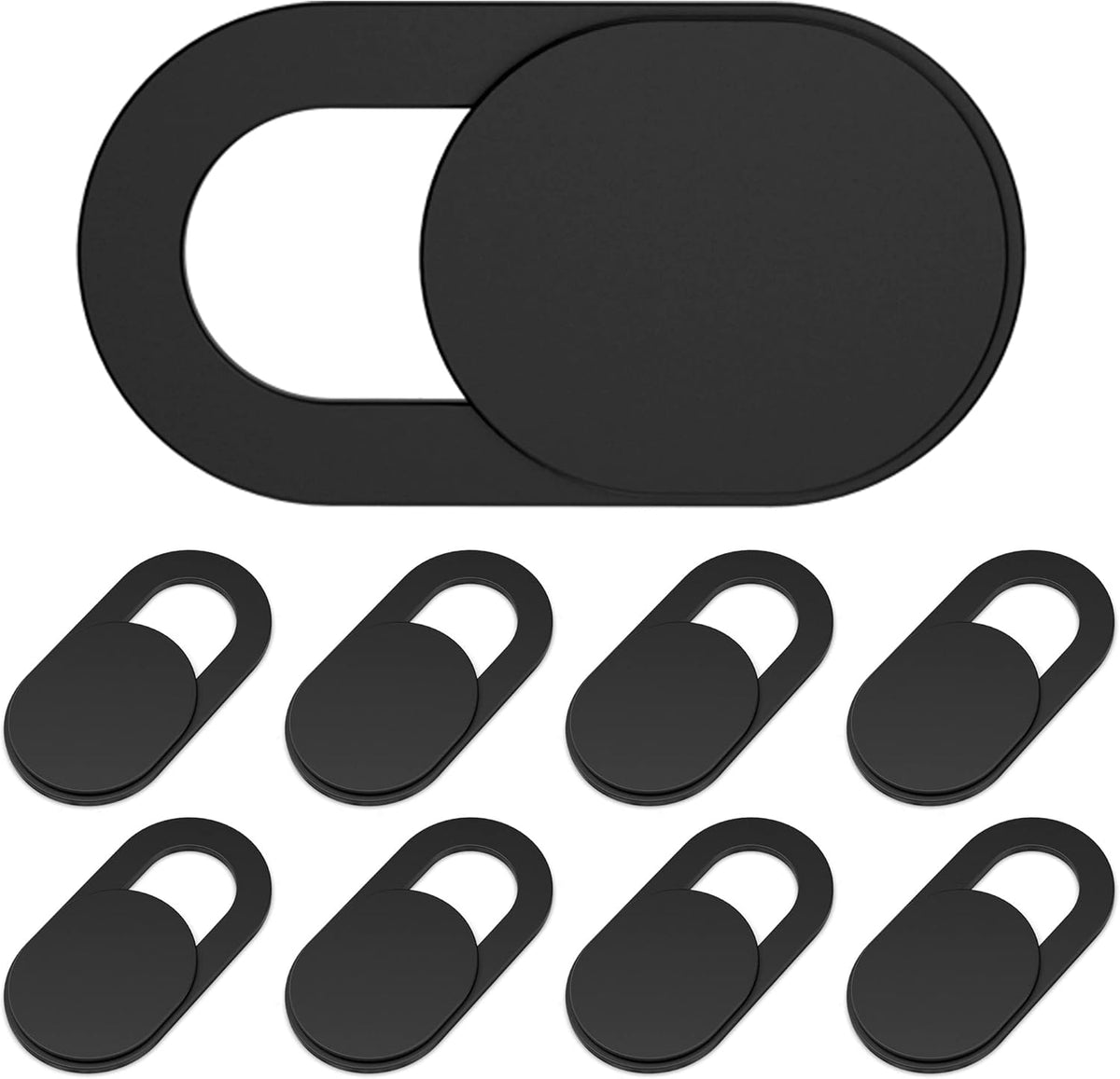Webcam Cover, 0.03in Ultra Thin Slide Web Camera Covers for Laptop Computer Smartphone Mac iMac MacBook, Sliding Blocker Cover Protect Your Privacy Security (9*Black)