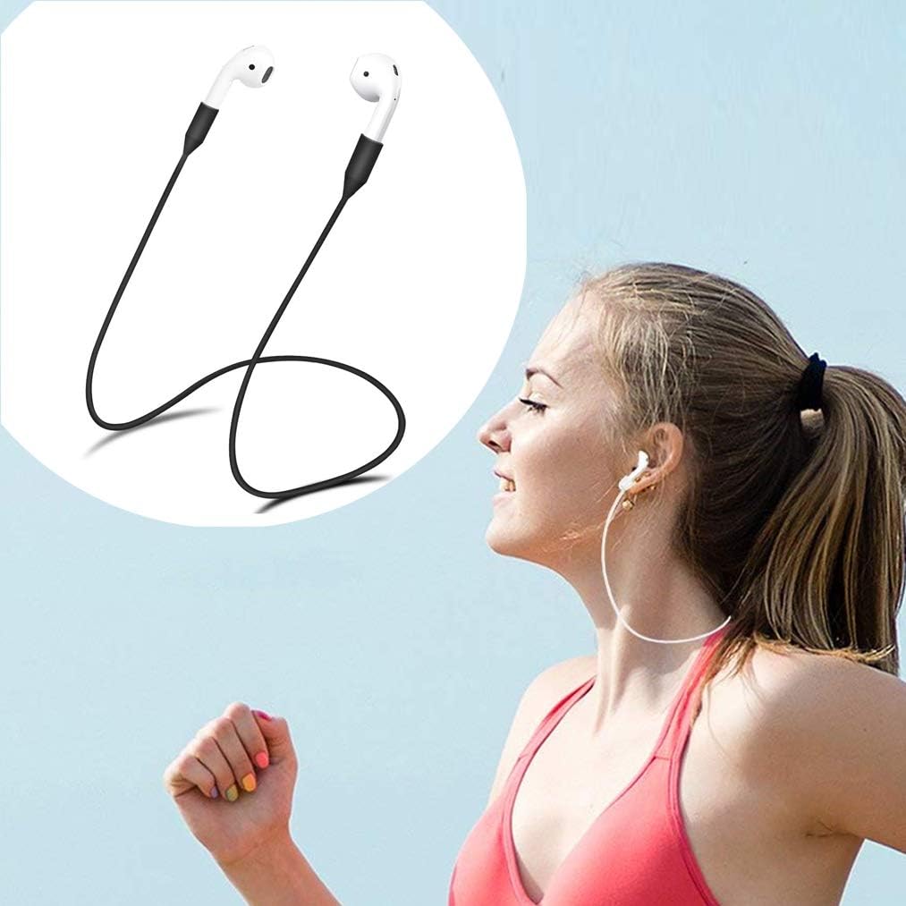 [Compatible with Apple AirPods 1 & 2] 7 in 1 Accessories Set - TPU Gel Protective Case, Carabiner Keychain, Ear Hooks,