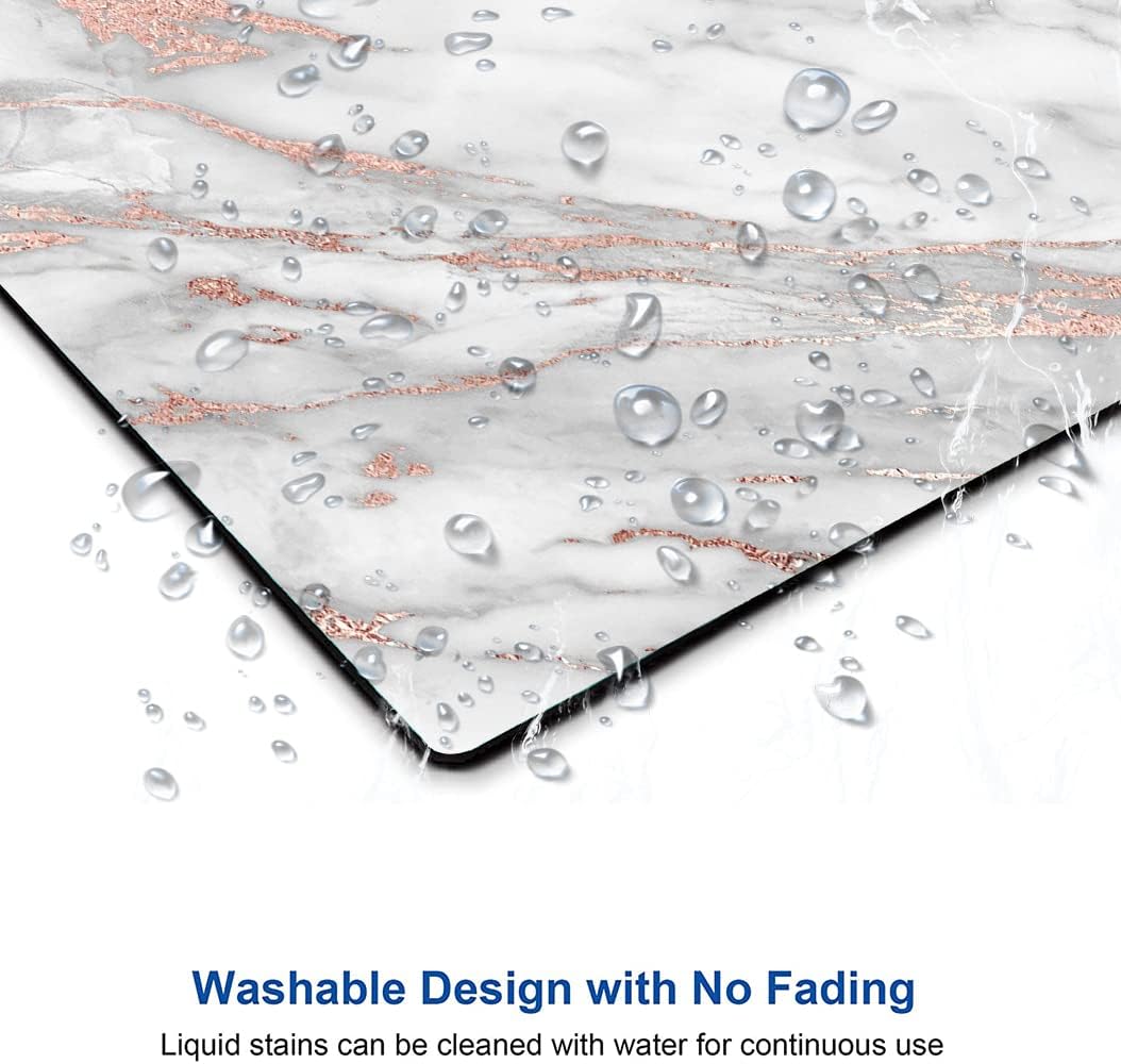 Mouse Pad, Marble Mouse Pad, Premium-Textured Mouse Mat Square Waterproof Non-Slip Rubber Base Computer Mousepads for Office Laptop Desk, Gray Rose Gold Marbling