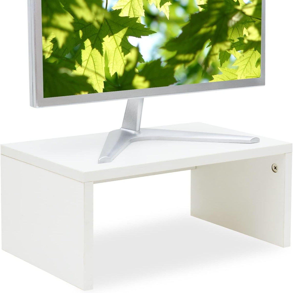 6.7 inch TEAMIX Height Monitor Stand Riser, Wood Monitor Riser with Storage for Desk Small Monitor Stand