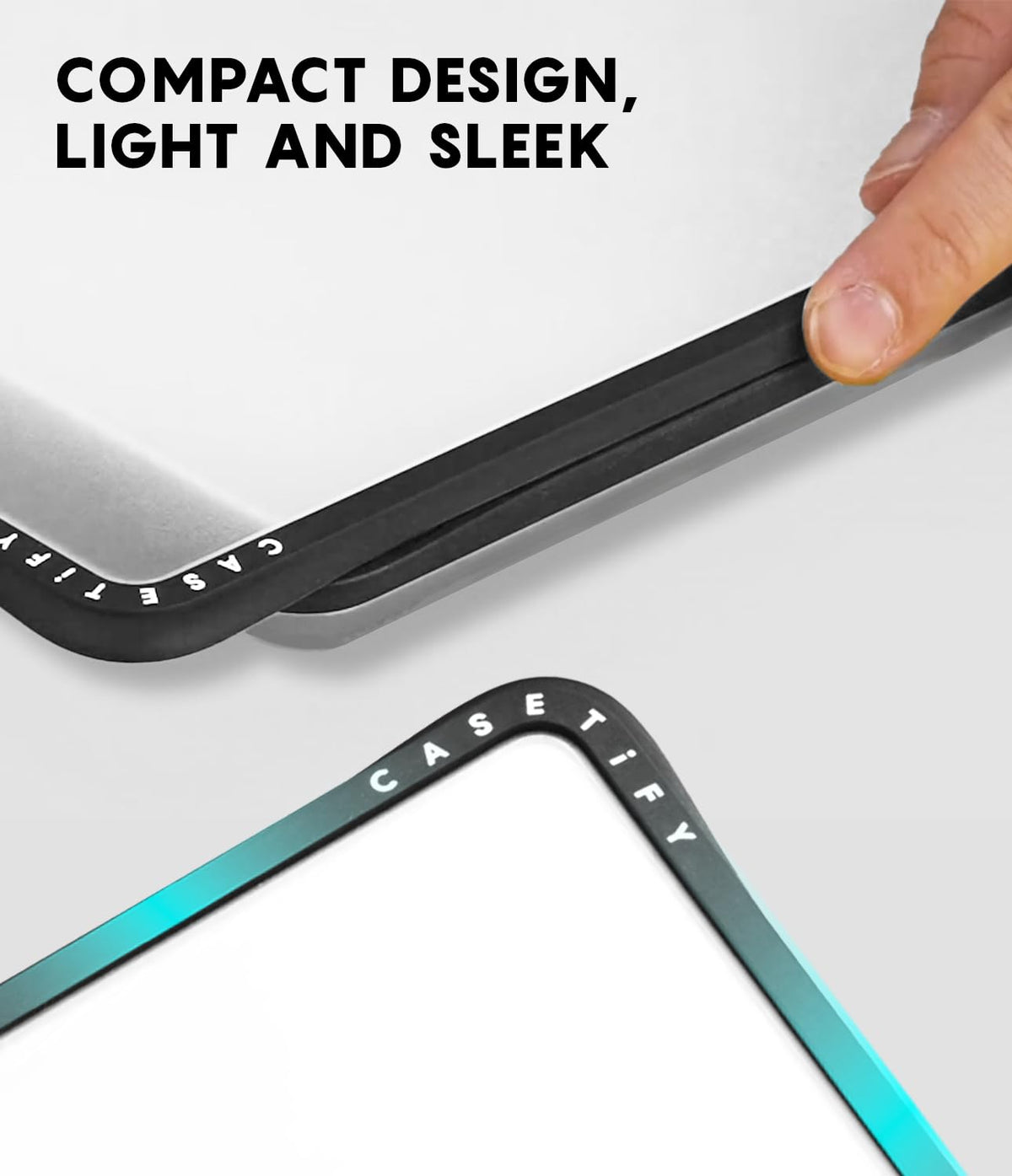 CASETiFY Impact MacBook Air 13.6" (M2-M5) Case [Cushioned Impact Corners/Scratch-Resistant/Anti-Slip Grip] - Keep Growing - Clear Black