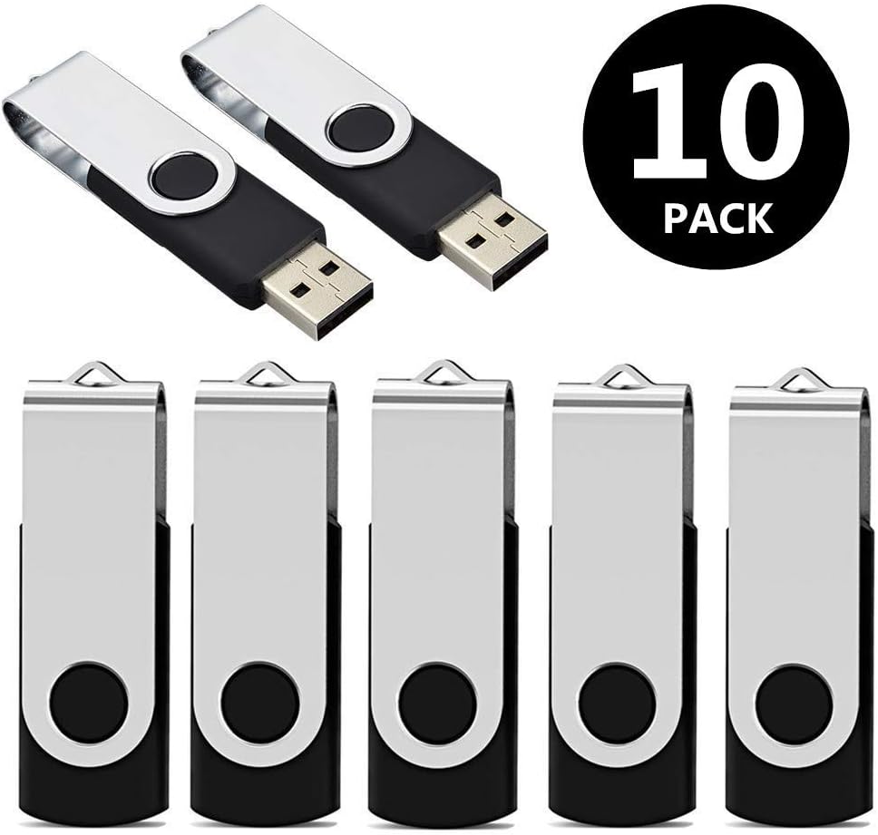 Aiibe 10 Pack 16GB Flash Drives - USB 3.0 Thumb Drive (Black)