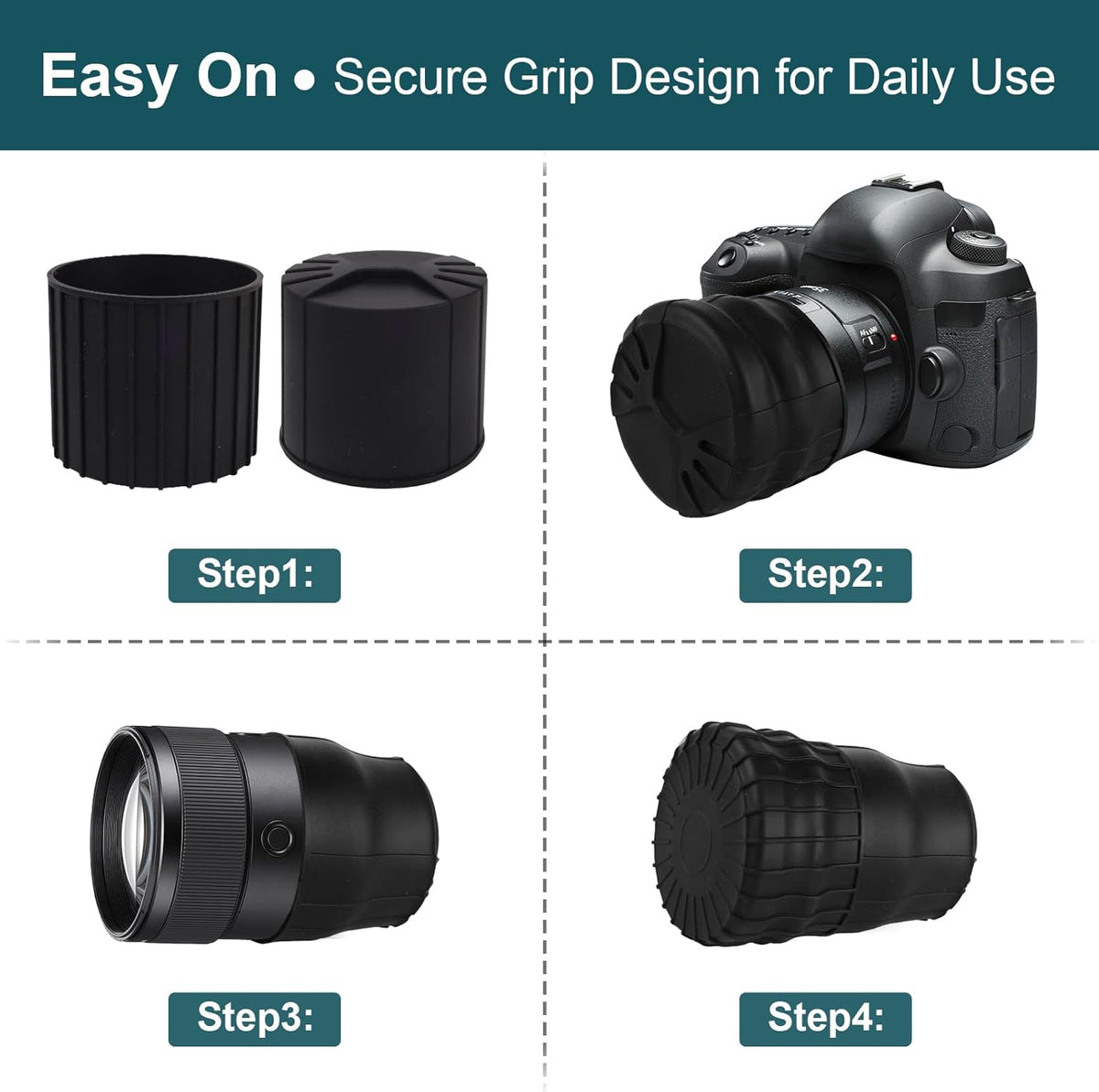 HUYEIOBGD 1855mm Universal Lens Cap, Flexible Camera Lens Cover for DSLR & Mirrorless Cameras, Front Element Protection