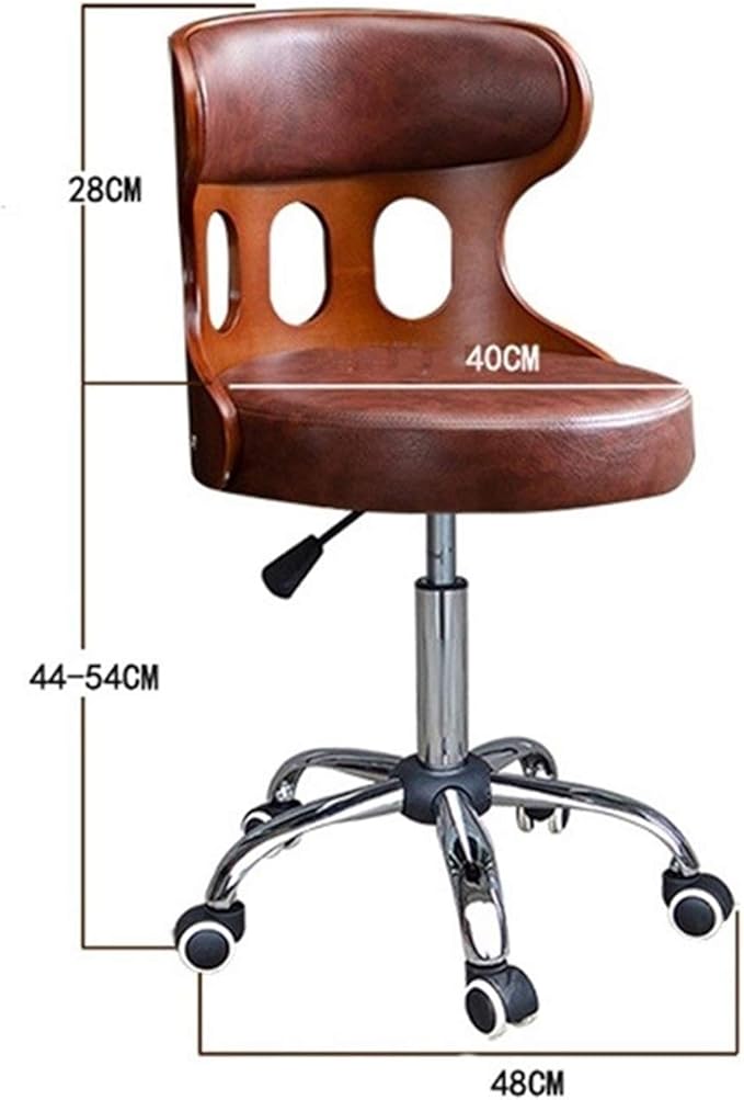 Mlaea Comfy Swivel Task Chair TV Station Lounge Laboratory Chair with Back Support Gaming Club Bar Chair Adjustable Height 40 * 44-54CM(Color:#4)
