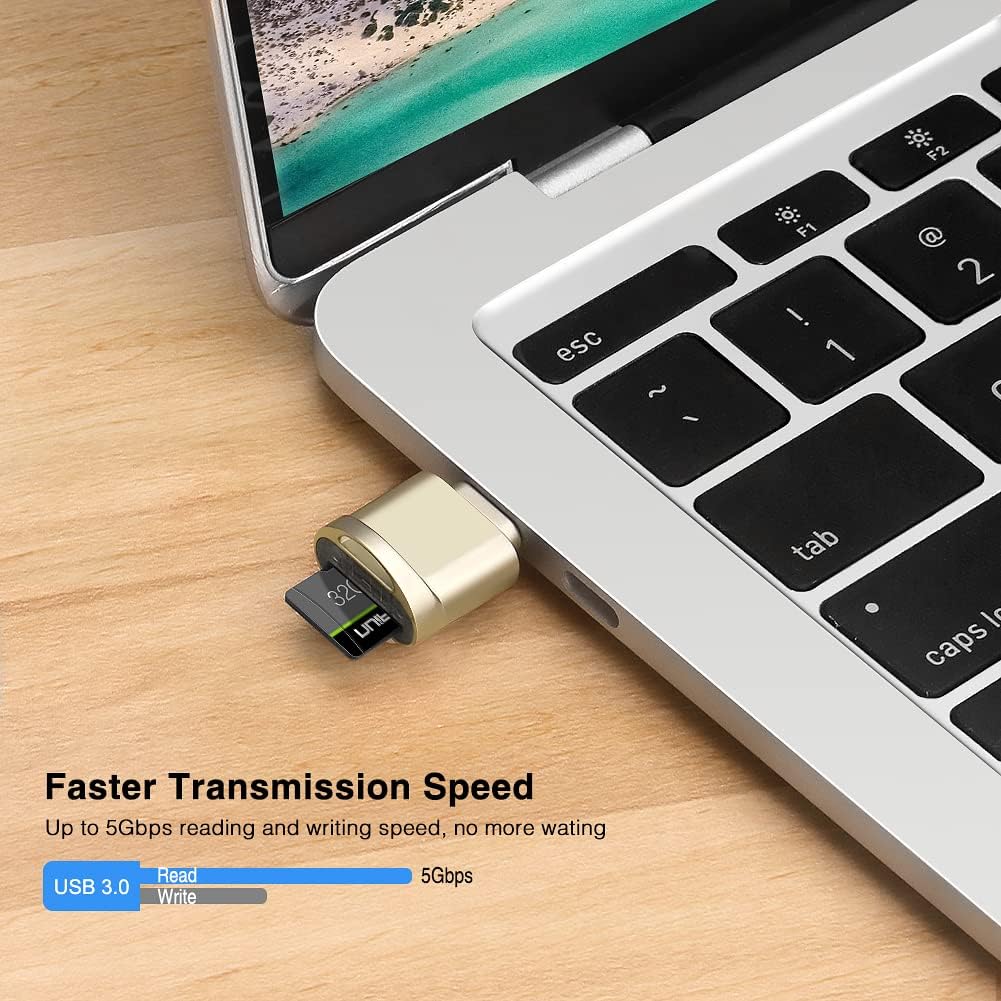 leizhan Type C Micro SD/TF Card Reader with Keychain,USB C to Micro SD SDHC SDXC OTG Memory Reader, Type C Card Reader Adapter Compatible for Mac Windows Lixus Samsung Galaxy - Silver