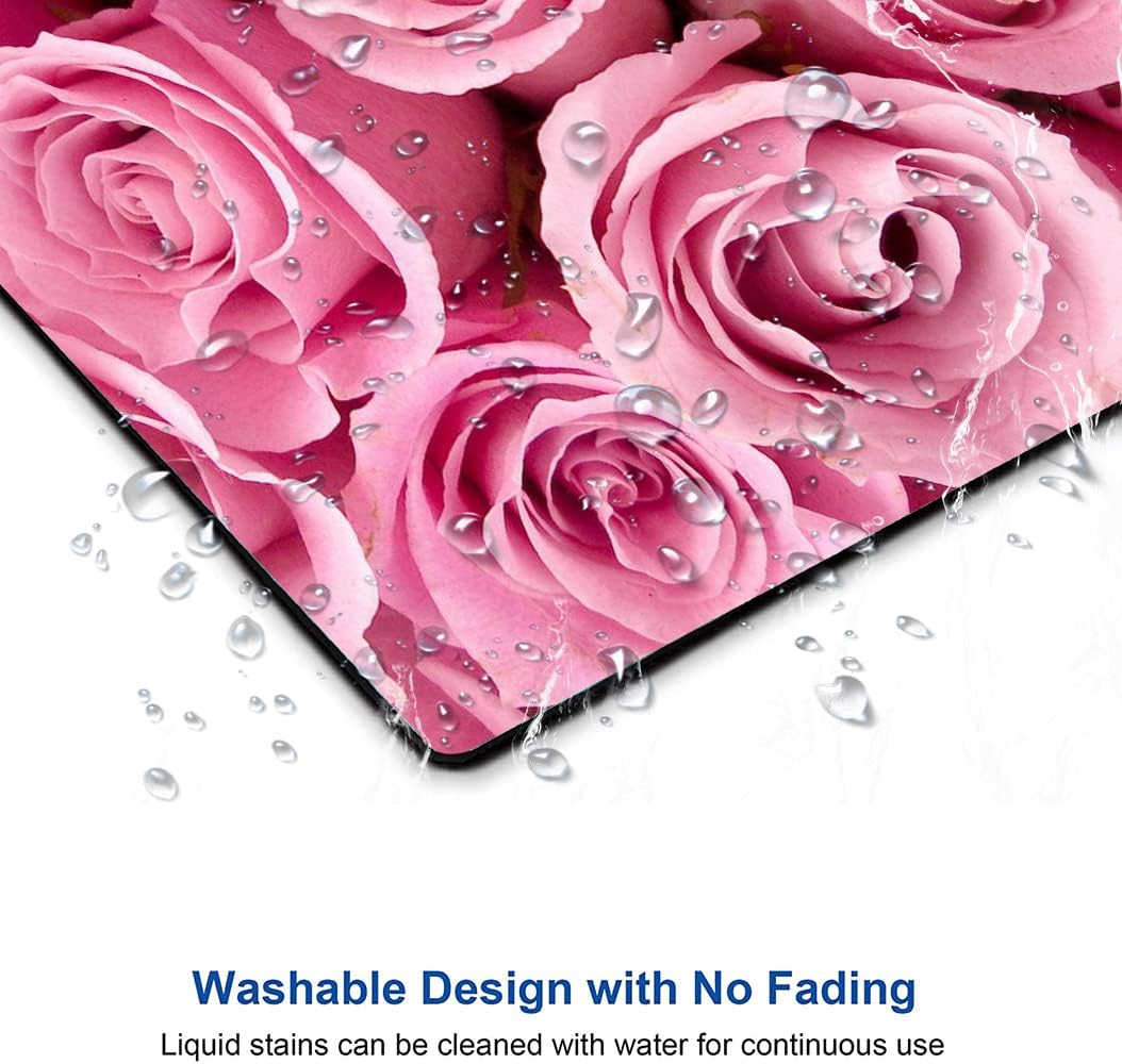 IMAYONDIA Pink Rose Mouse Pad, Waterproof Non-Slip Rubber Base Mouse Pad for Computer Laptop