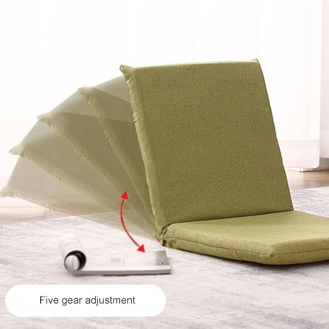 Floor Chair Gaming Floor Seat for Living Room Adjustable Backrest with Cotton Linen Cover for Balcony Reading Bedroom Study Room(Brown)