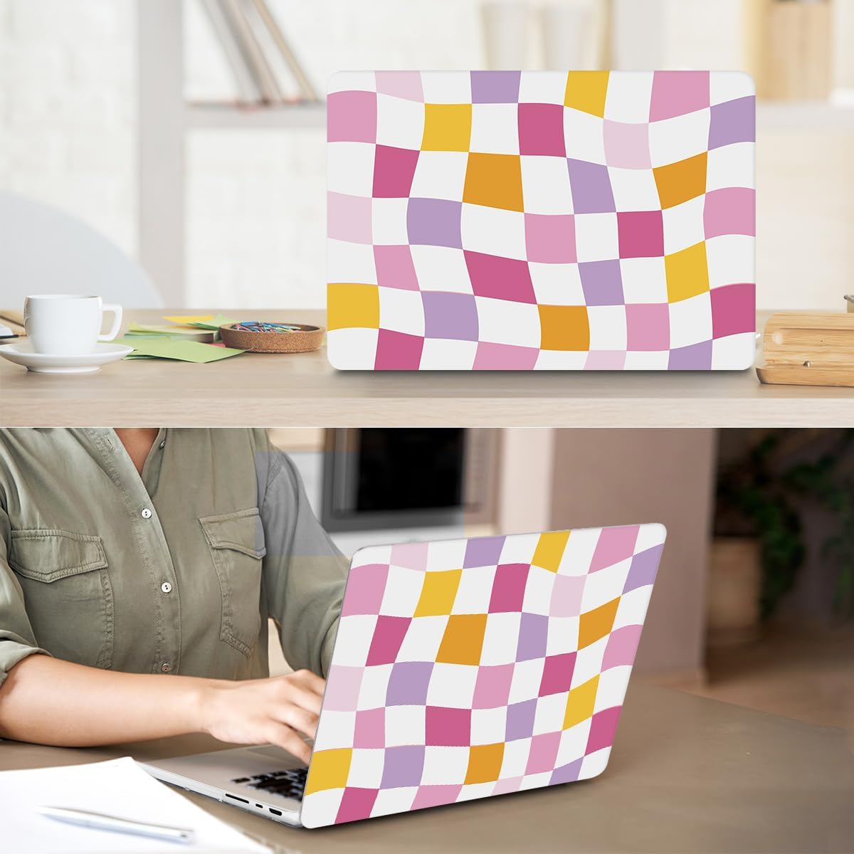 Compatible with 2025 2024 2023 2022 MacBook Air 13 inch Case M4 A3240 M3 A3113 M2 A2681, Hard Shell&Keyboard Cover&Screen Film&Webcam Cover for New M4 Mac Air 13.6 inch with Touch ID, Lattice