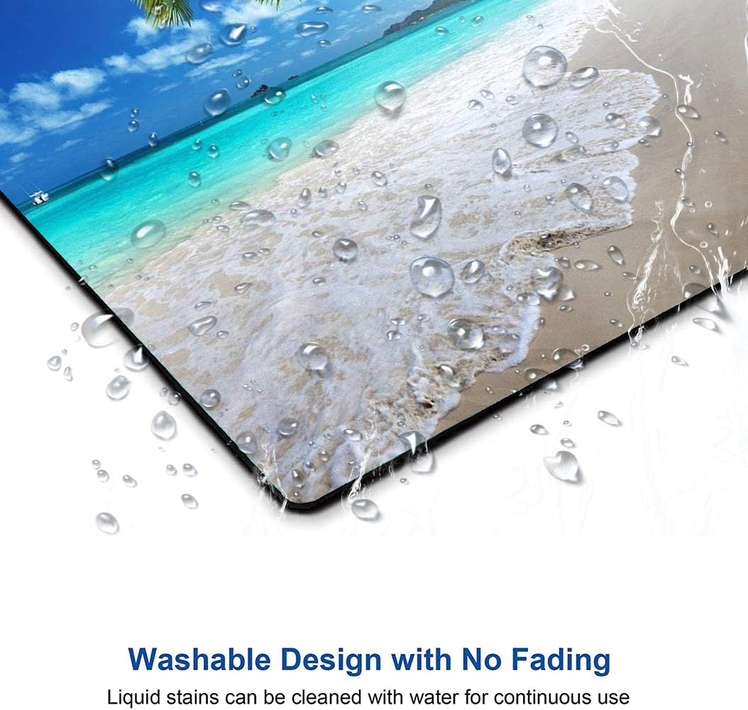 Beach Mouse Pad, Coconut Trees Design Mouse Pad, Nature Mousepads, Custom Gaming Mouse Pads Non-Slip Rubber MousePads for Computers Laptop Office