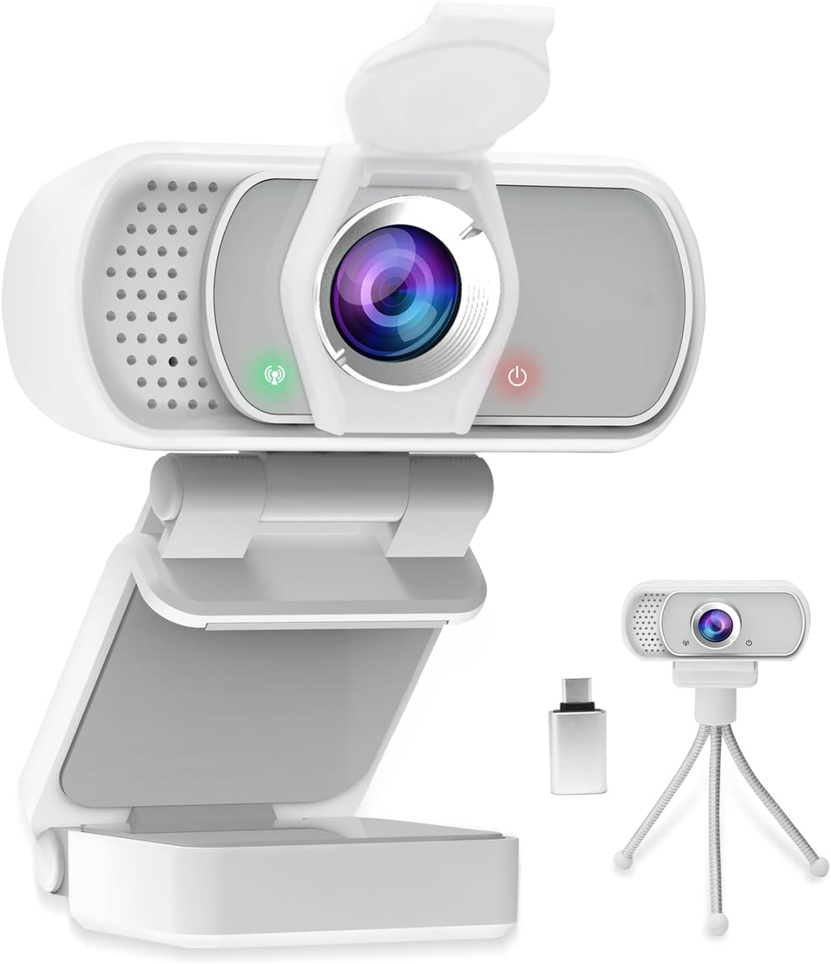 HZQDLN 1080P 110 Webcam for PC, HD Webcam with Microphone, Wide Angle USB Plug & Play - Noise Canceling for Video