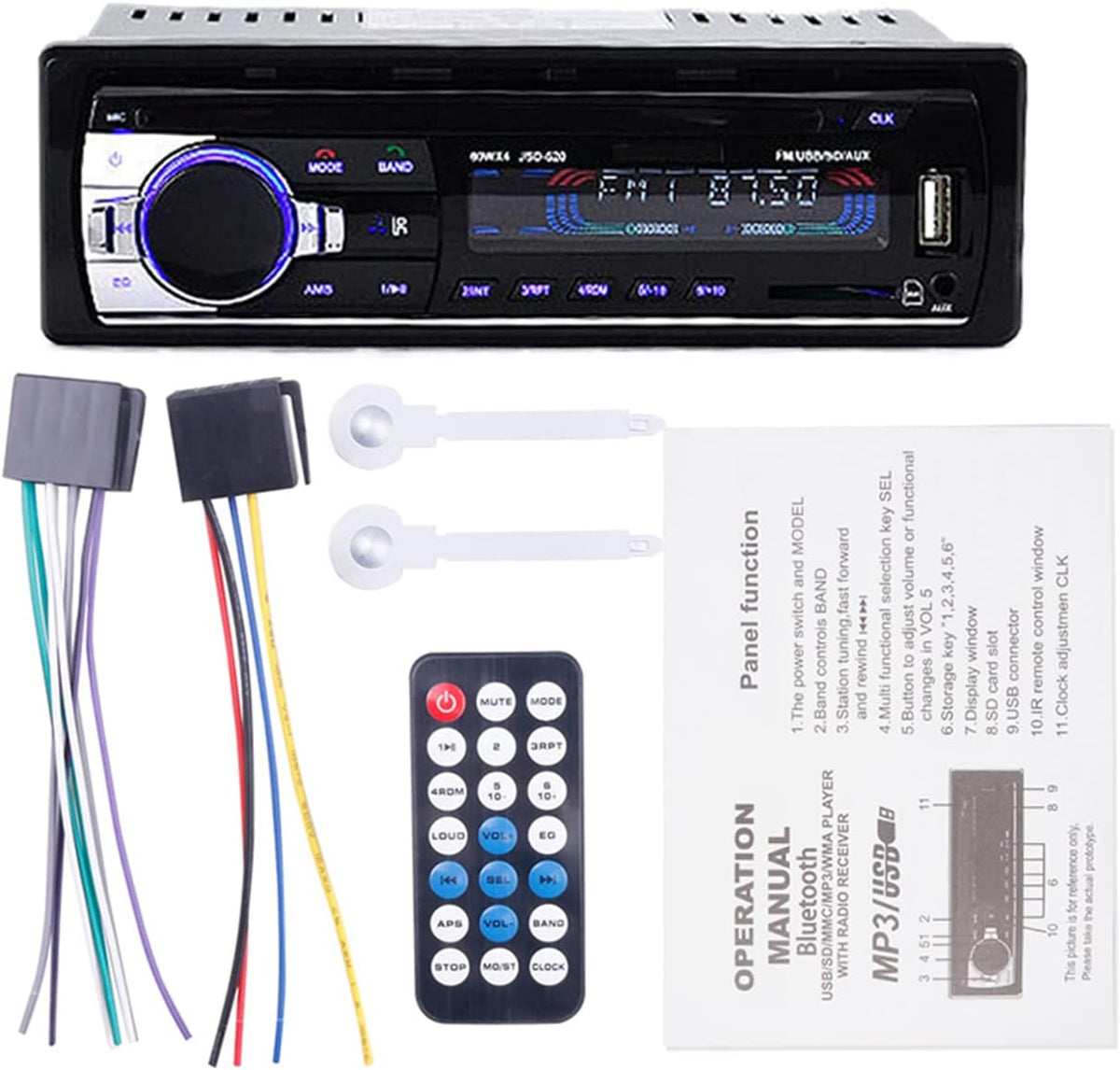 Eaglerich 1 24V MP3 Din Car Radio Audio FM Player USB/SD/AUX Hands Free Calling With Wireless Remote Control
