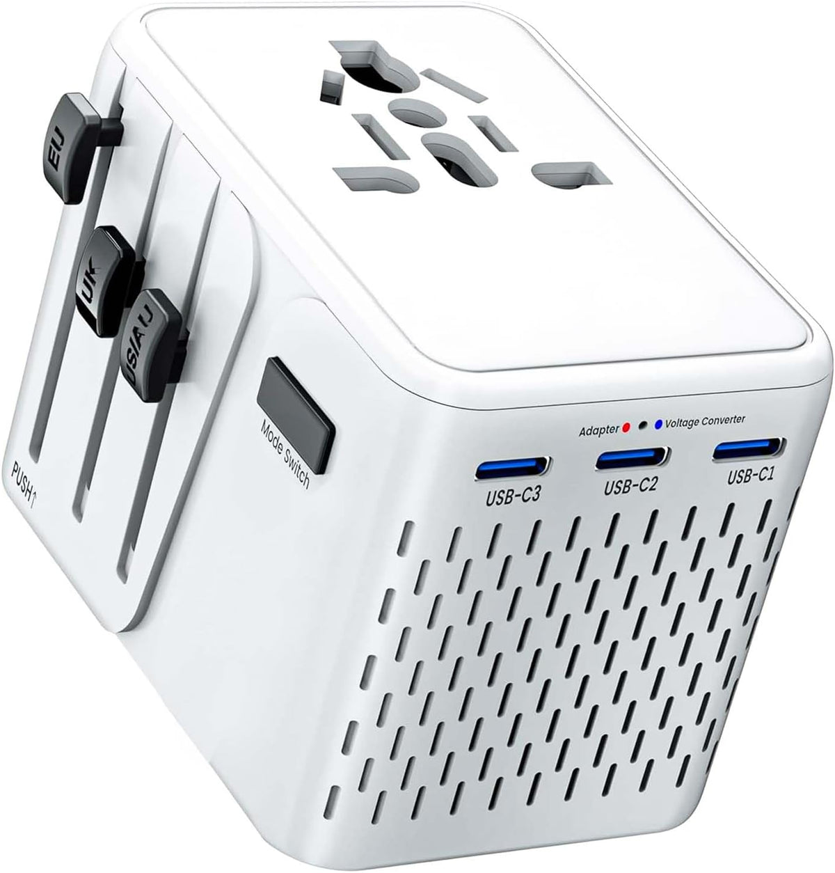 Travelconverter Adapter Voltage Converter That Steps Down 230 Volts to 120 Volts for use in Over 200 Countries,Including The U.S., U.K., Europe, and Australia(White)