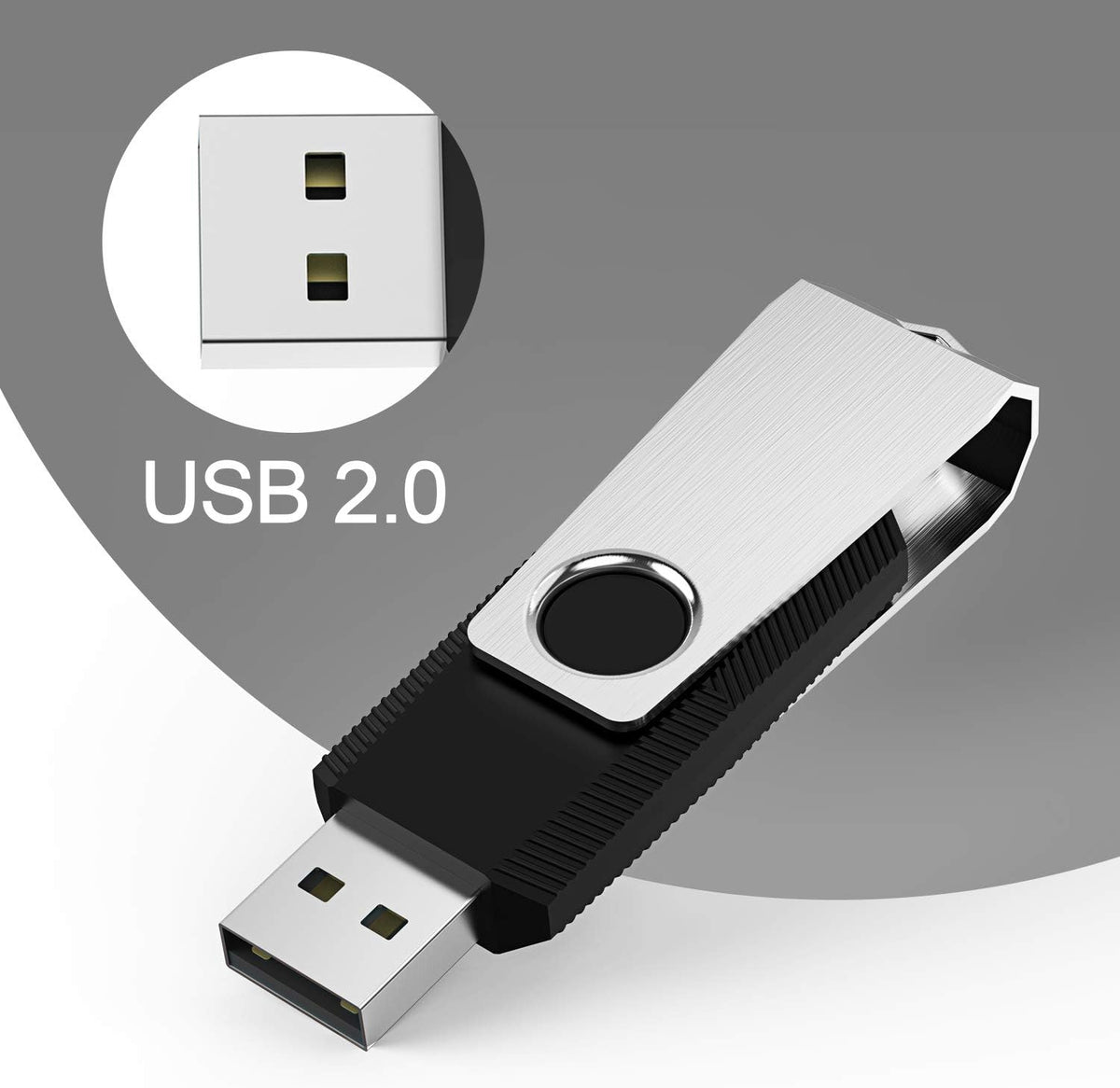KEXIN 100 Pieces 1GB Flash Drive Bulk Flash Drive 1 GB Thumb Drive Bulk USB Drives 1G USB Stick Swivel 100 Pack 2.0 (1G, 100PCS, Black)